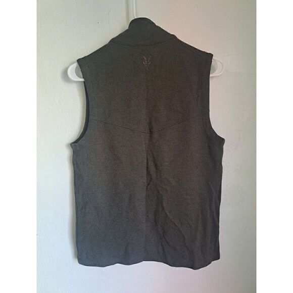 Ibex Women Small Merino Wool Sweater Vest Heathered Army Green Made USA Full Zip - Picture 4 of 7